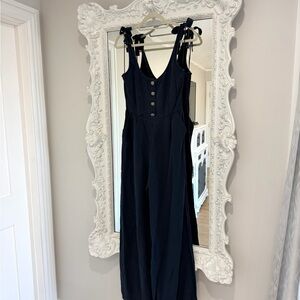 Zara trf Collection Wide-Leg Jumpsuit with Tie Straps